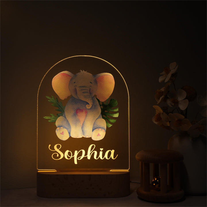 Personalised Baby Name Light - Elephant