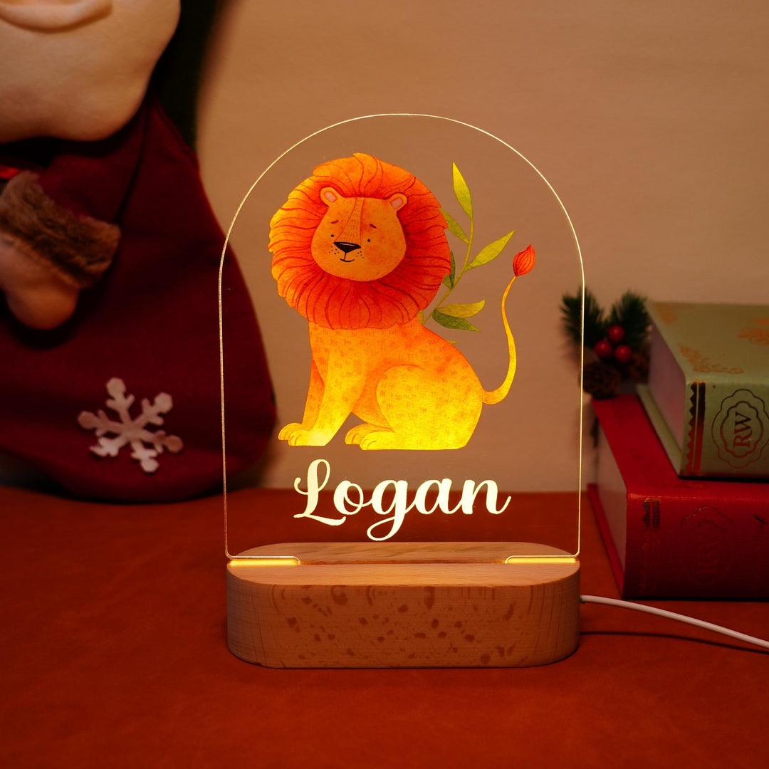 Personalised Baby Name Light - Lion