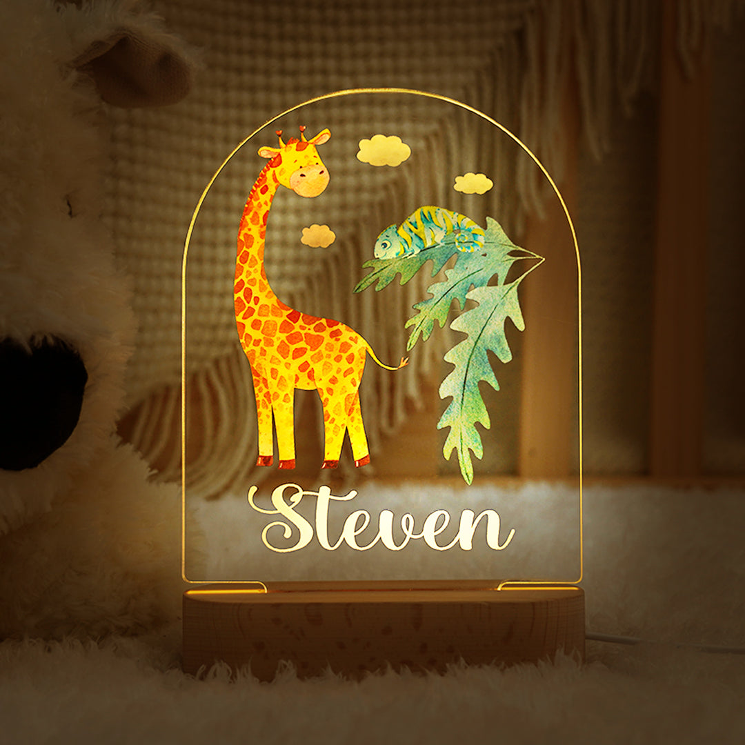 Personalised Baby Name Light - Giraffe