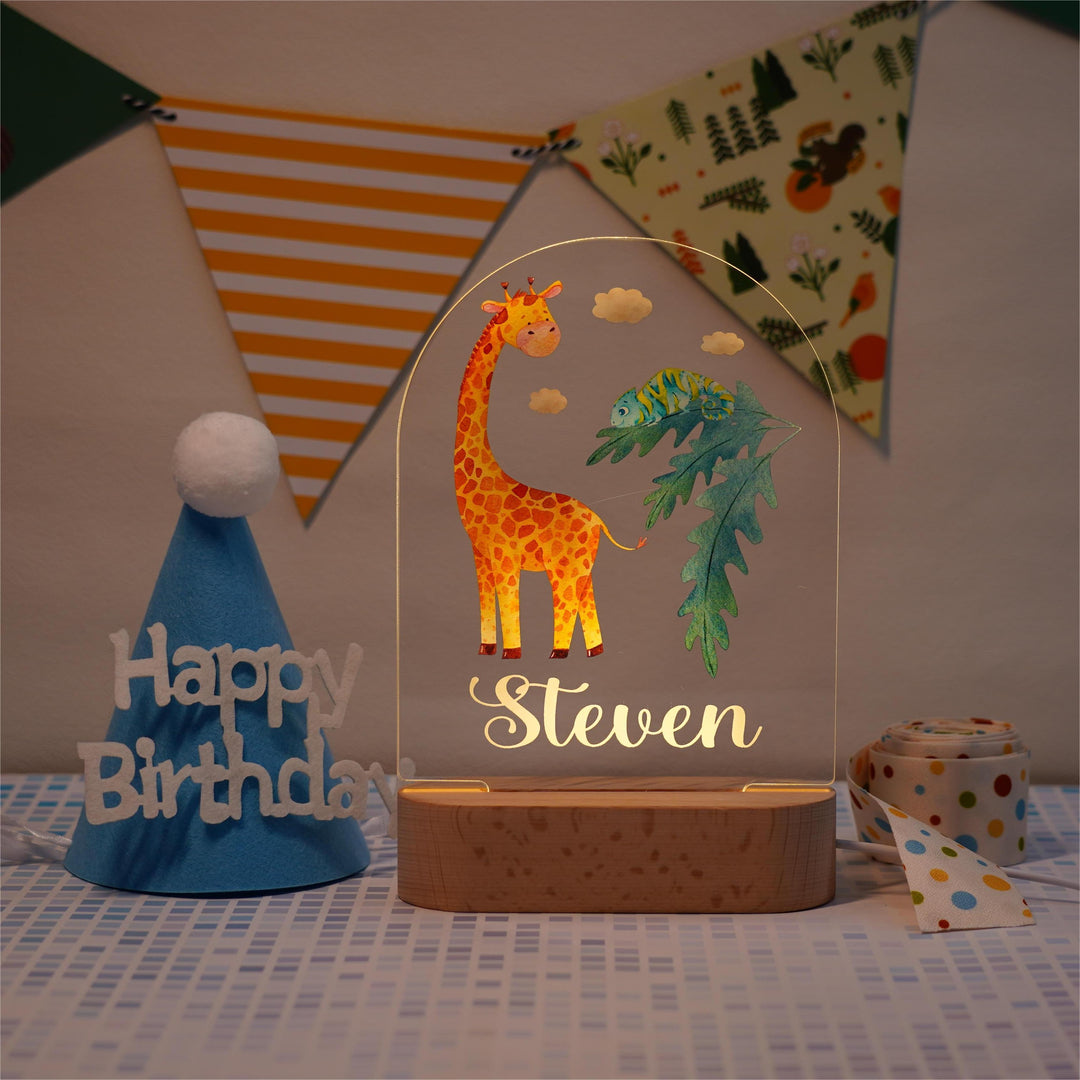 Personalised Baby Name Light - Giraffe