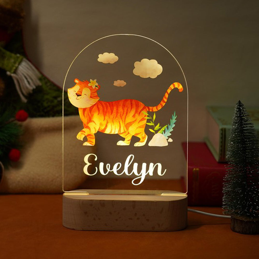 Personalised Baby Name Light - Tiger