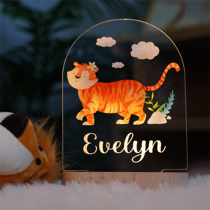 Personalised Baby Name Light - Tiger