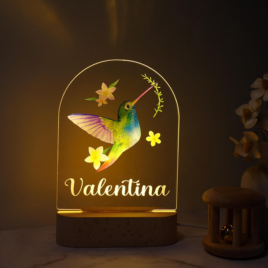 Personalised Baby Name Light - Hummingbird