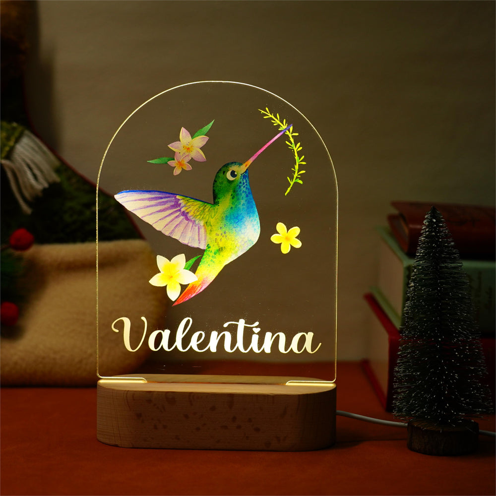 Personalised Baby Name Light - Hummingbird