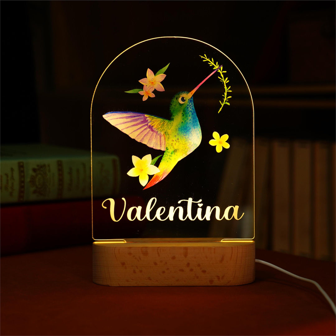 Personalised Baby Name Light - Hummingbird