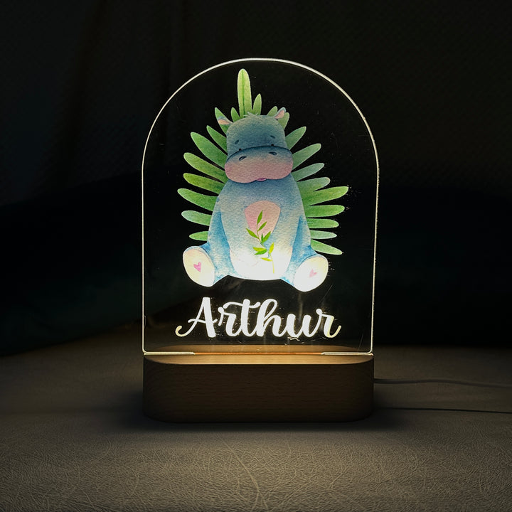 Personalised Baby Name Light - Hippo