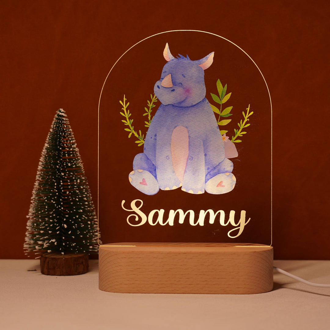 Personalised Baby Name Light - Rhino