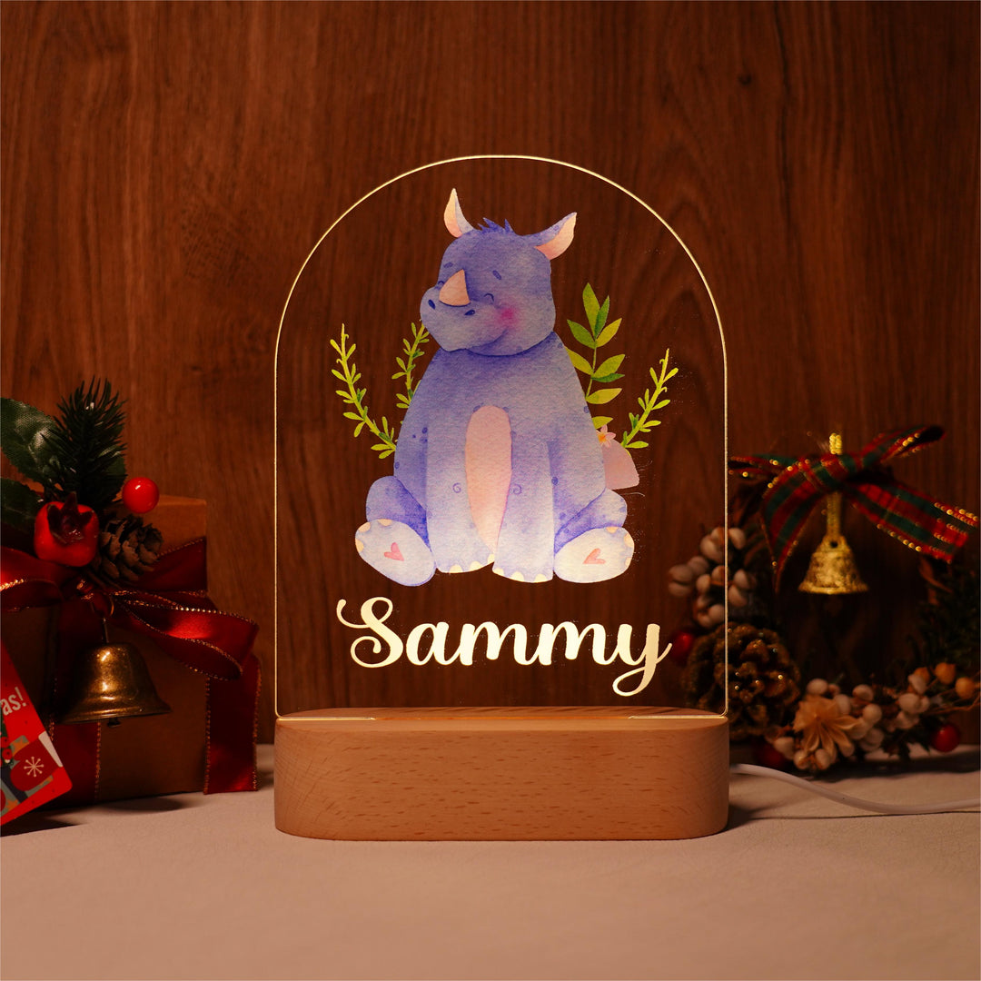 Personalised Baby Name Light - Rhino