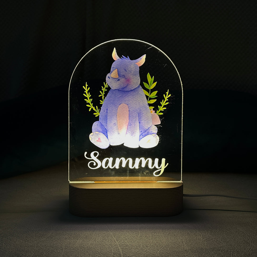 Personalised Baby Name Light - Rhino