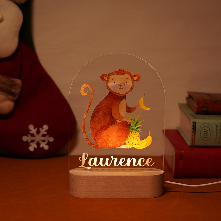 Personalised Baby Name Light - Monkey