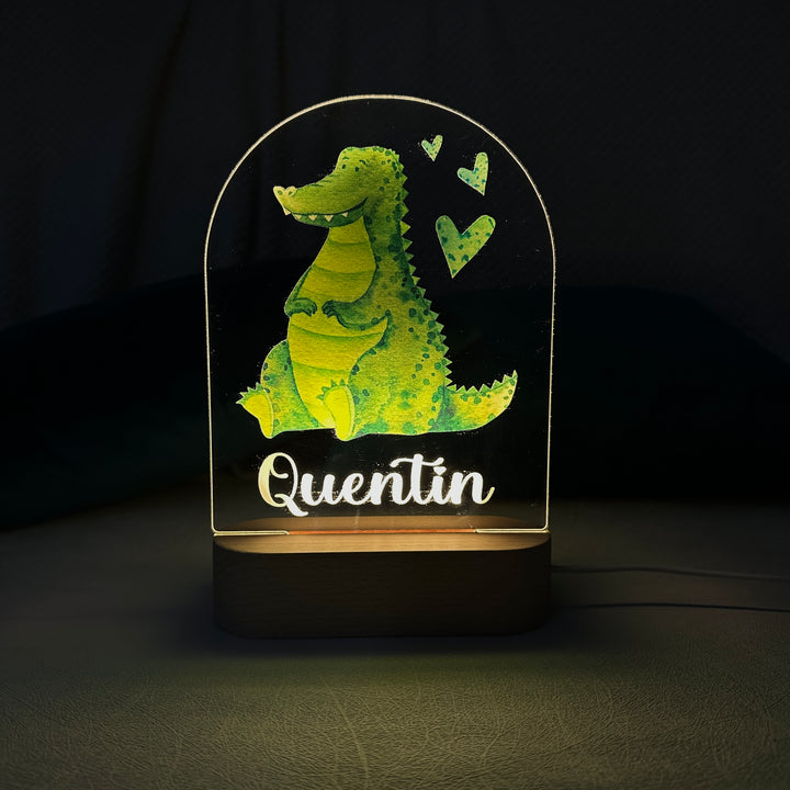 Personalised Baby Name Light - Crocodile