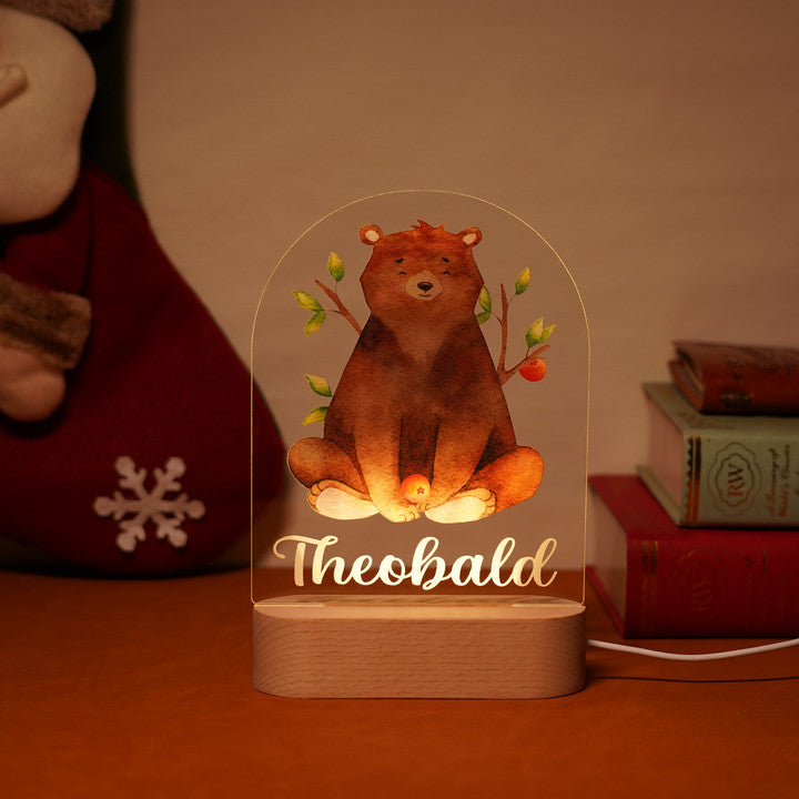 Personalised Baby Name Light - Bear