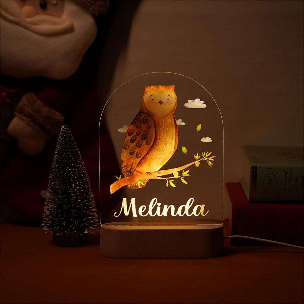 Personalised Baby Name Light - Owl