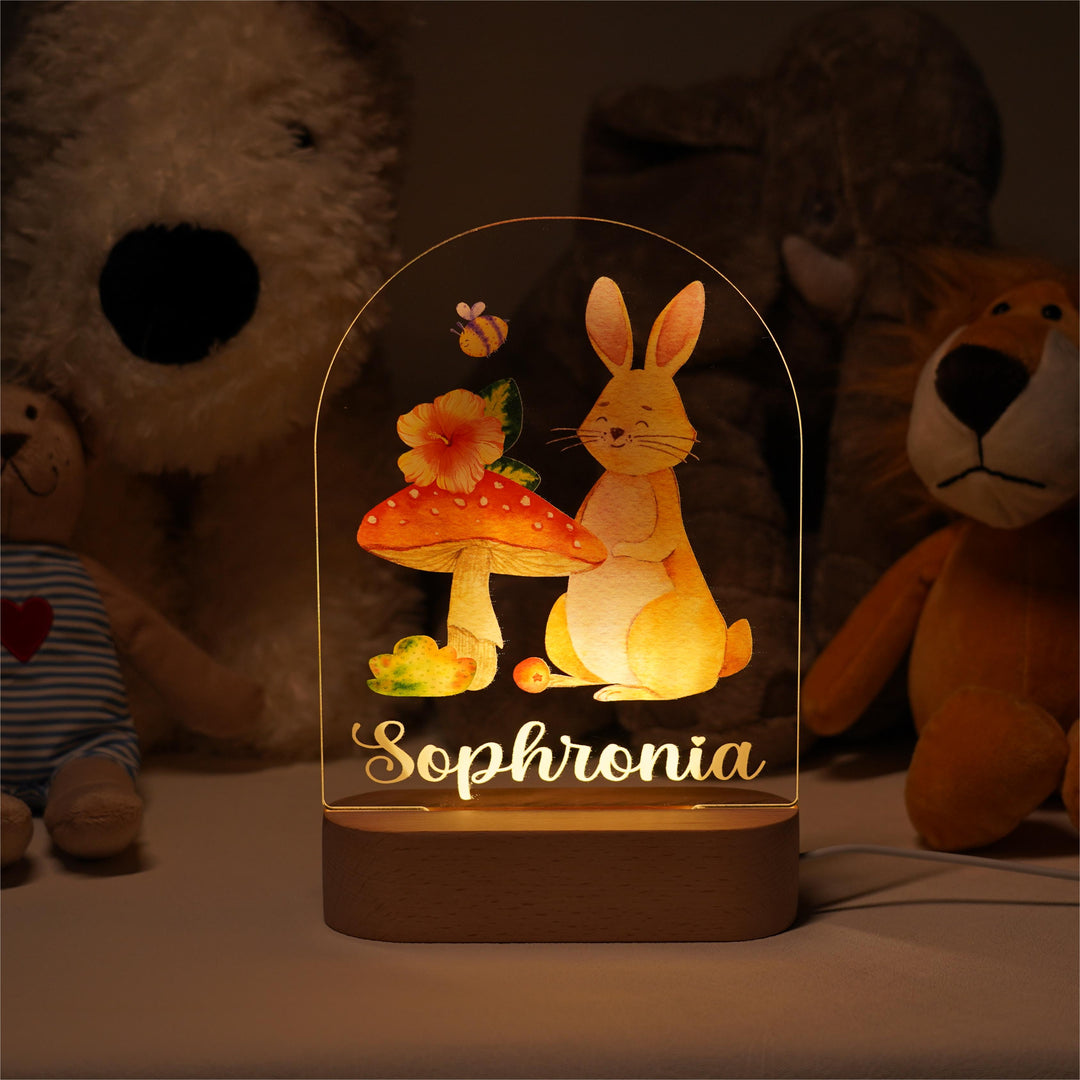 Personalised Baby Name Light - Rabbit