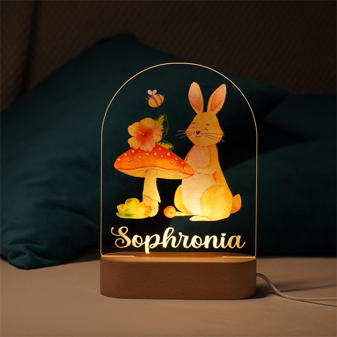 Personalised Baby Name Light - Rabbit