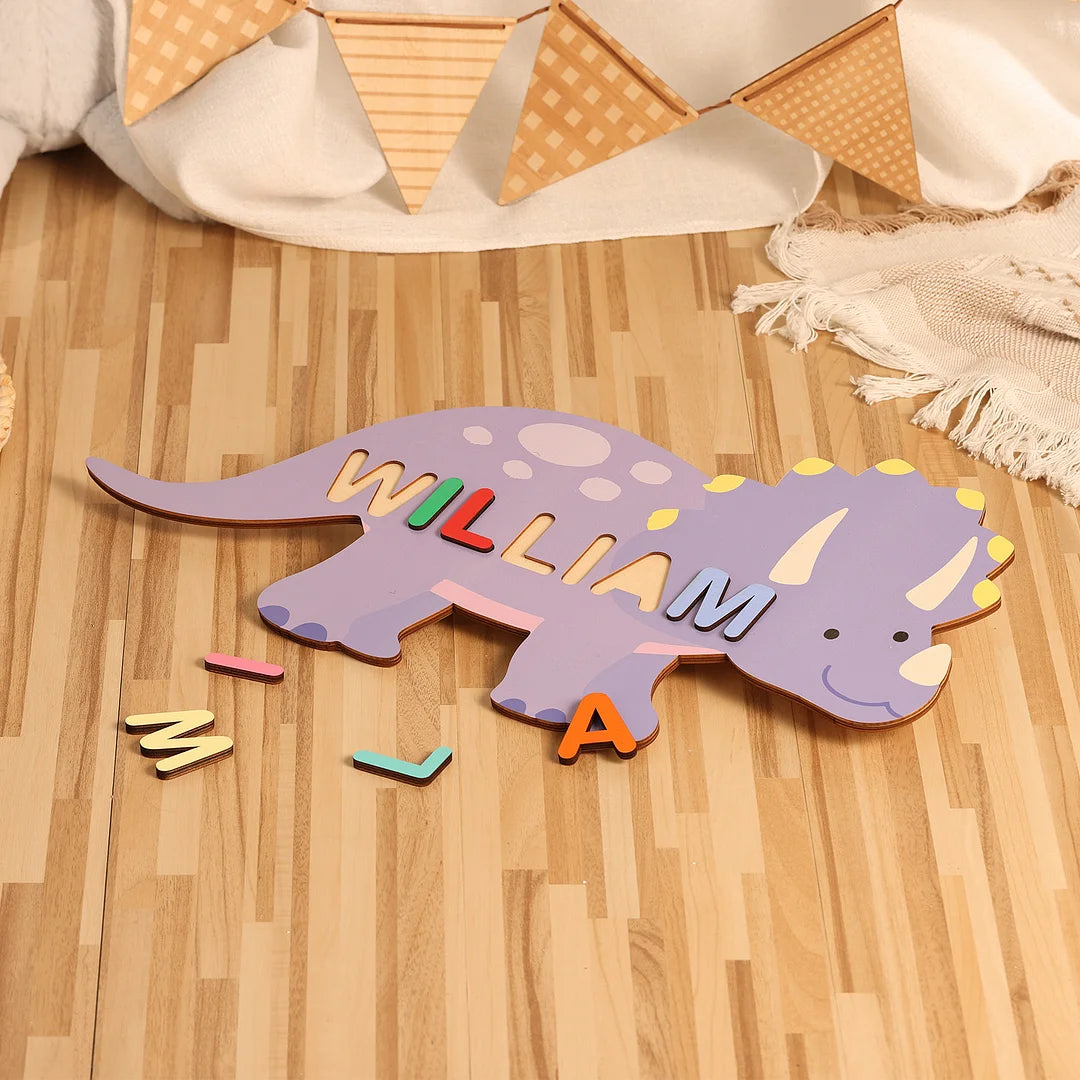 Wooden Cartoon Baby Name Puzzle