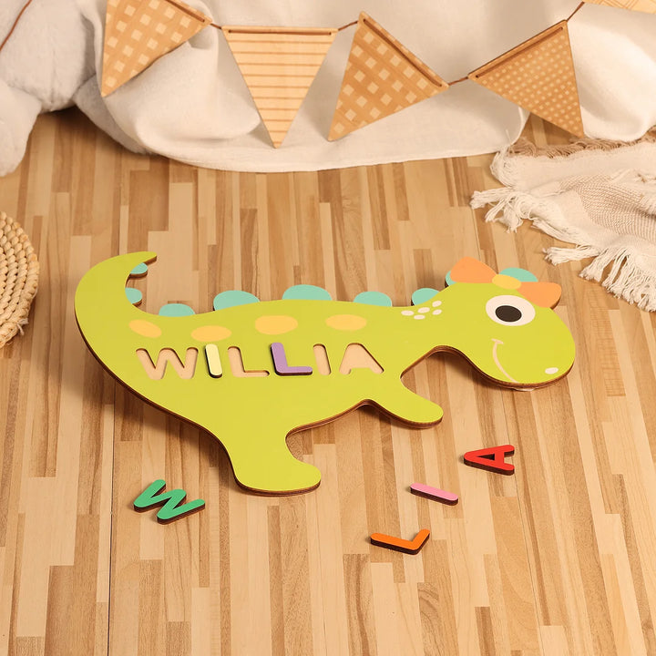 Wooden Cartoon Baby Name Puzzle