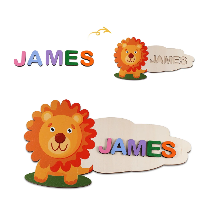 Wooden Cartoon Baby Name Puzzle