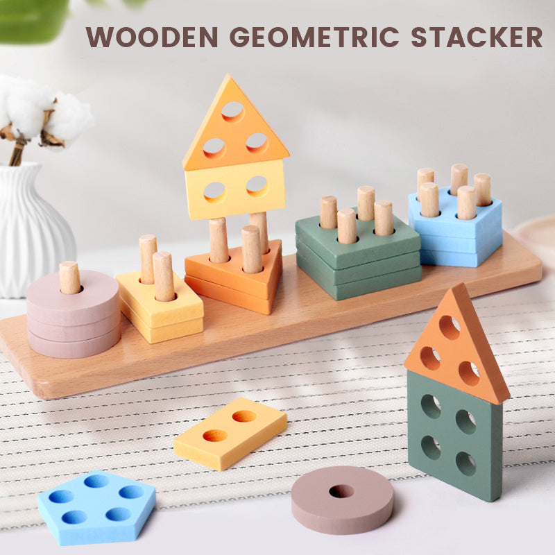 Montessori Wooden Geometric Stacker