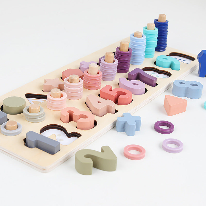 Wooden Math Shape Color Sorting Puzzle