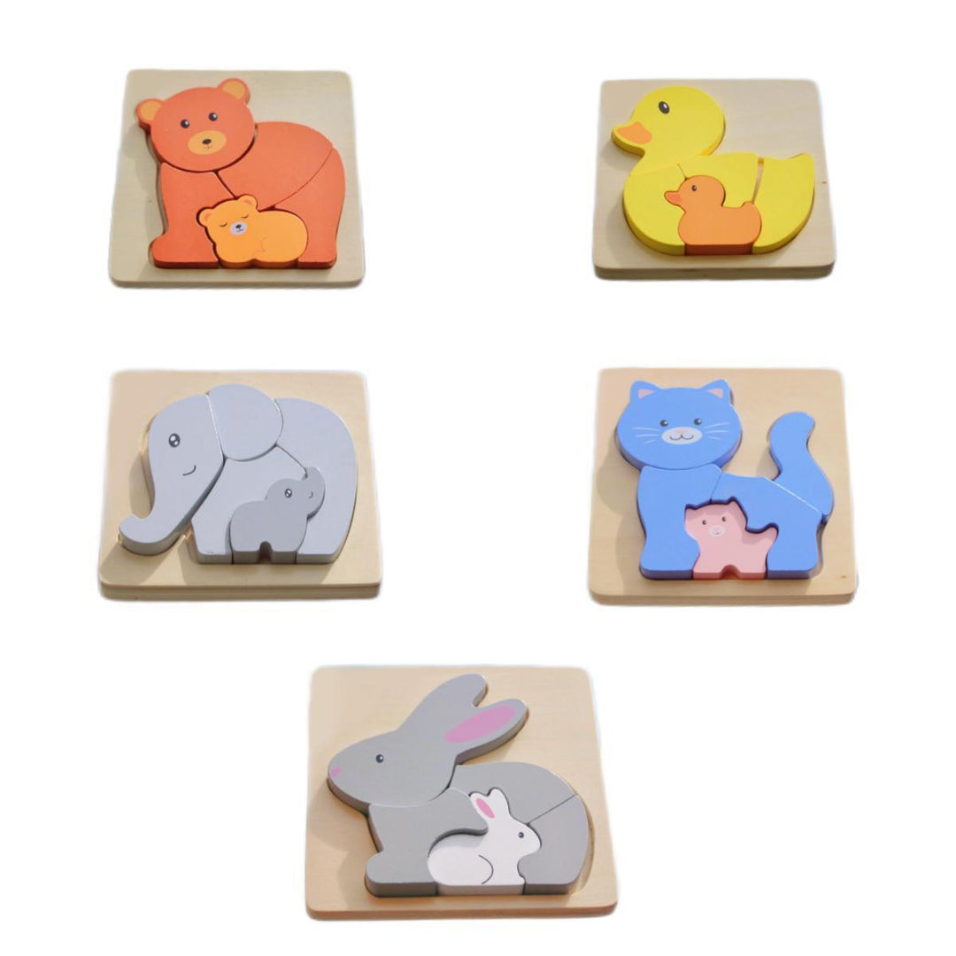 Wooden Animal Parent-Child puzzle (5 Pcs/1 Set)