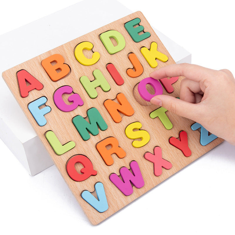 Wooden Alphabet and Number Puzzle