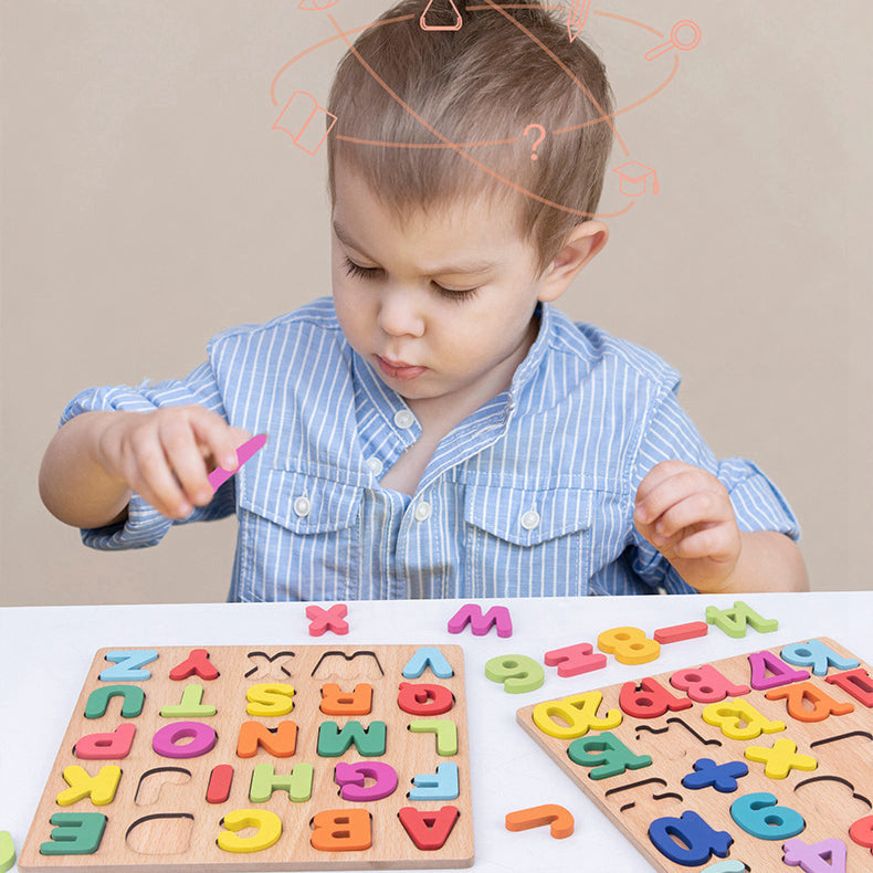 Wooden Alphabet and Number Puzzle