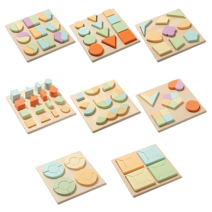 Wooden Geometric Shape Collage (8 Pack/1 Set)