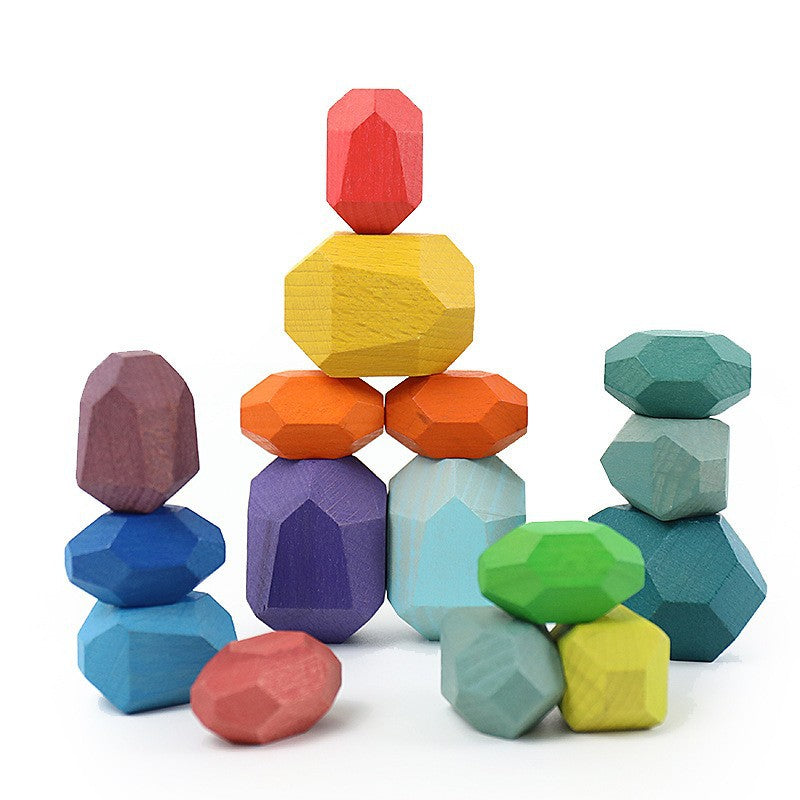 Wooden Sorting Stacking Rocks Balancing Stones