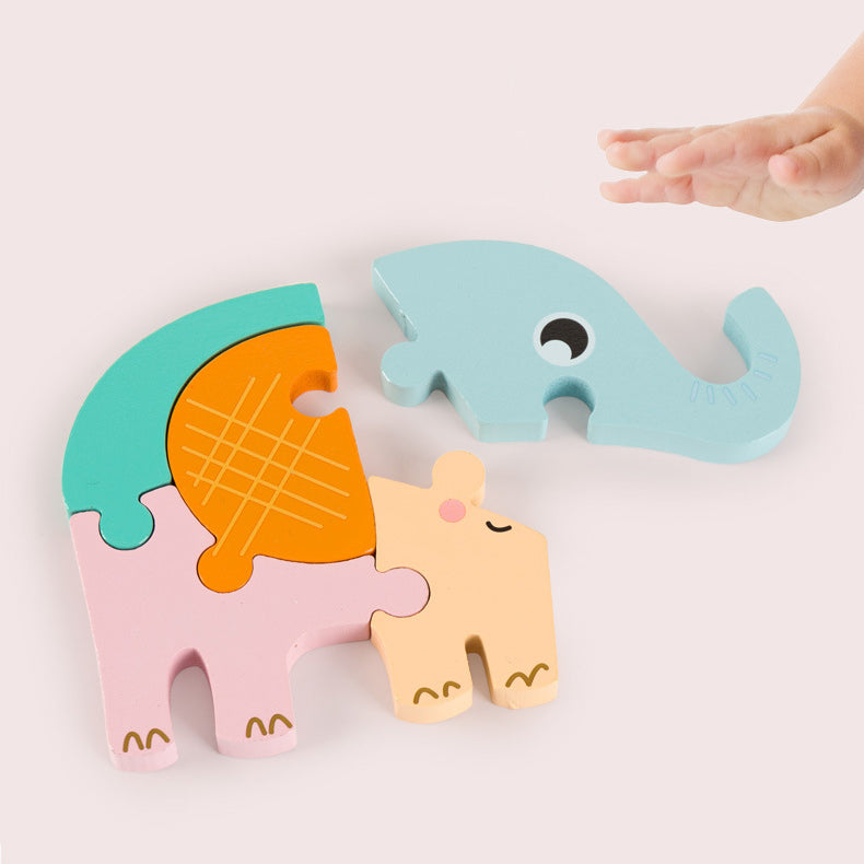 Wooden Cartoon Educational Puzzles (16 Pcs/1 Set)