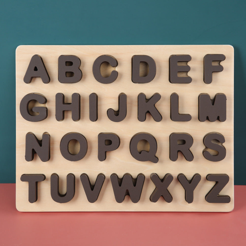 Wooden Alphabet Puzzle With 18 Word Cards