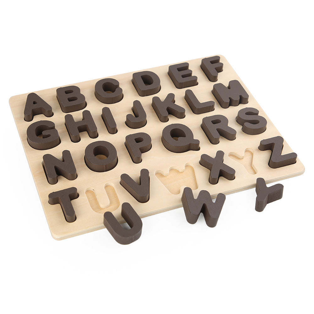 Wooden Alphabet Puzzle With 18 Word Cards