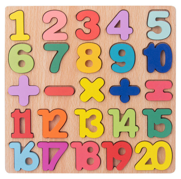 Wooden Alphabet and Number Puzzle