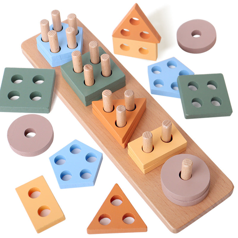 Montessori Wooden Geometric Stacker