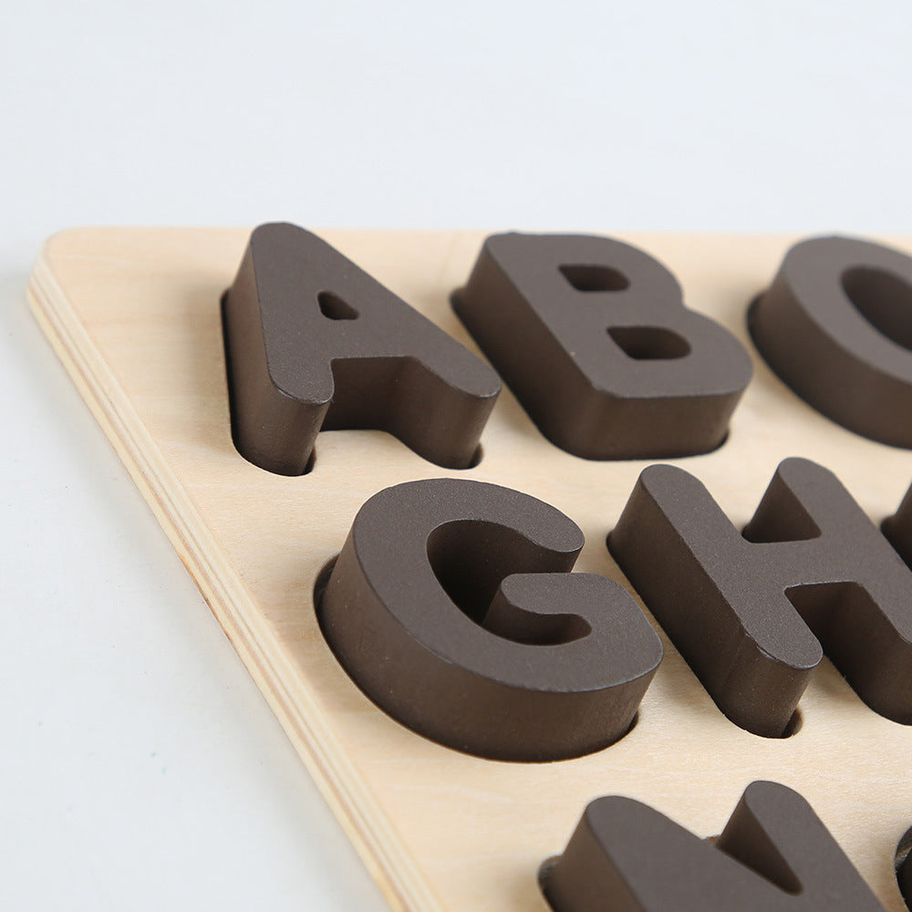 Wooden Alphabet Puzzle With 18 Word Cards