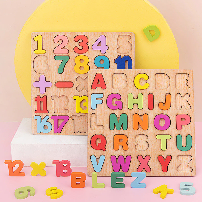 Wooden Alphabet and Number Puzzle