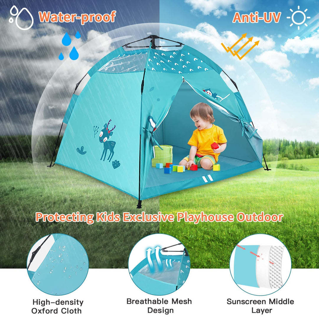 Kids Play Tent Blue Portable Camping Tent