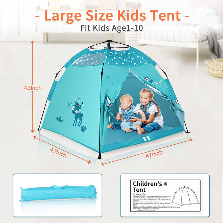 Kids Play Tent Blue Portable Camping Tent