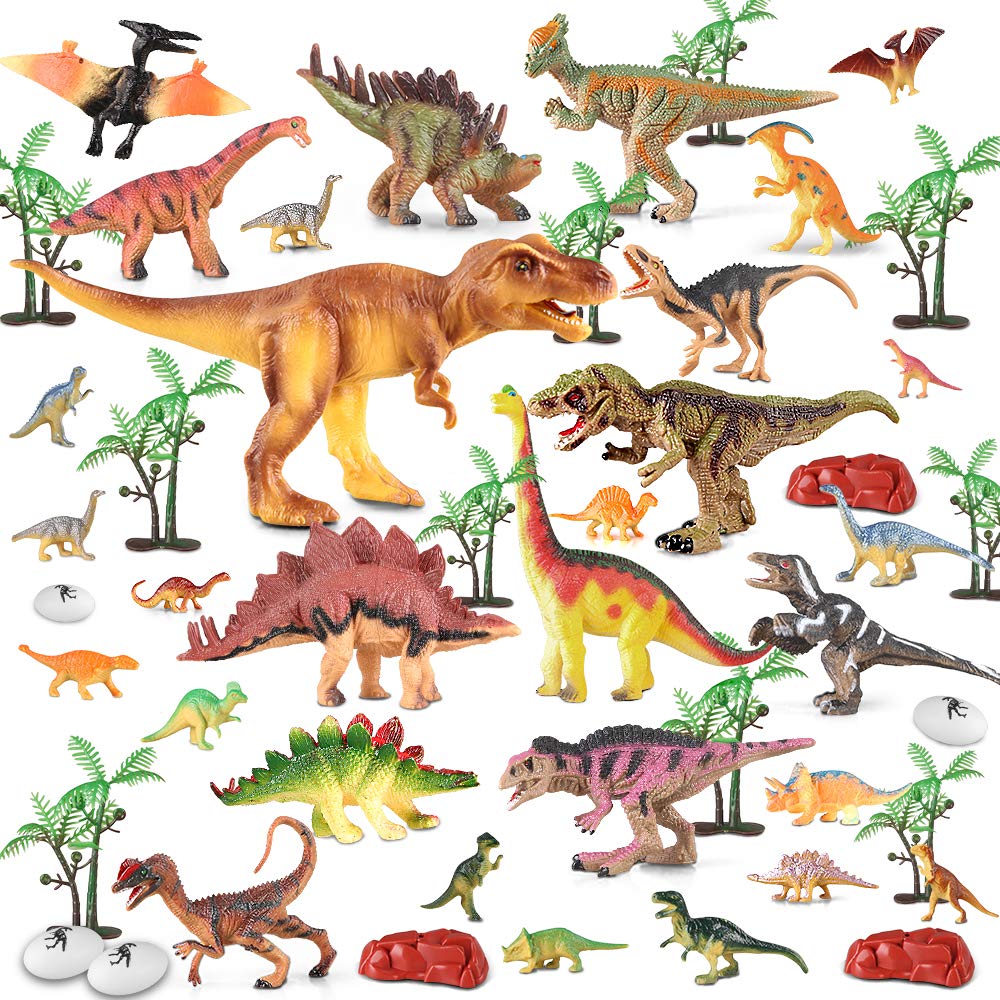 50pcs Dinosaur Figures Toys with Activity Play Mat