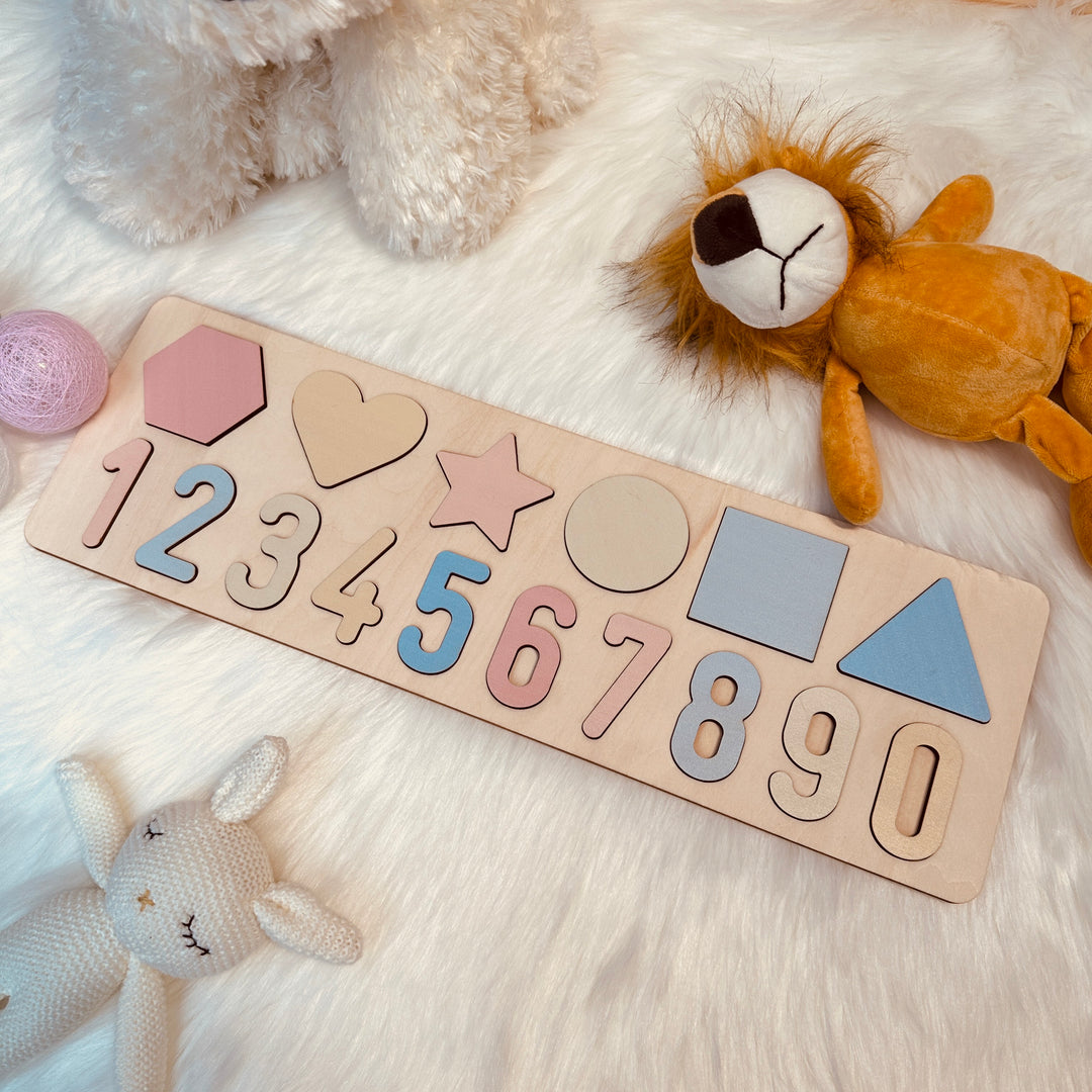 Numbers and Shapes Wooden Educational Puzzle
