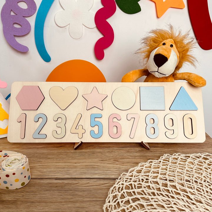 Numbers and Shapes Wooden Educational Puzzle