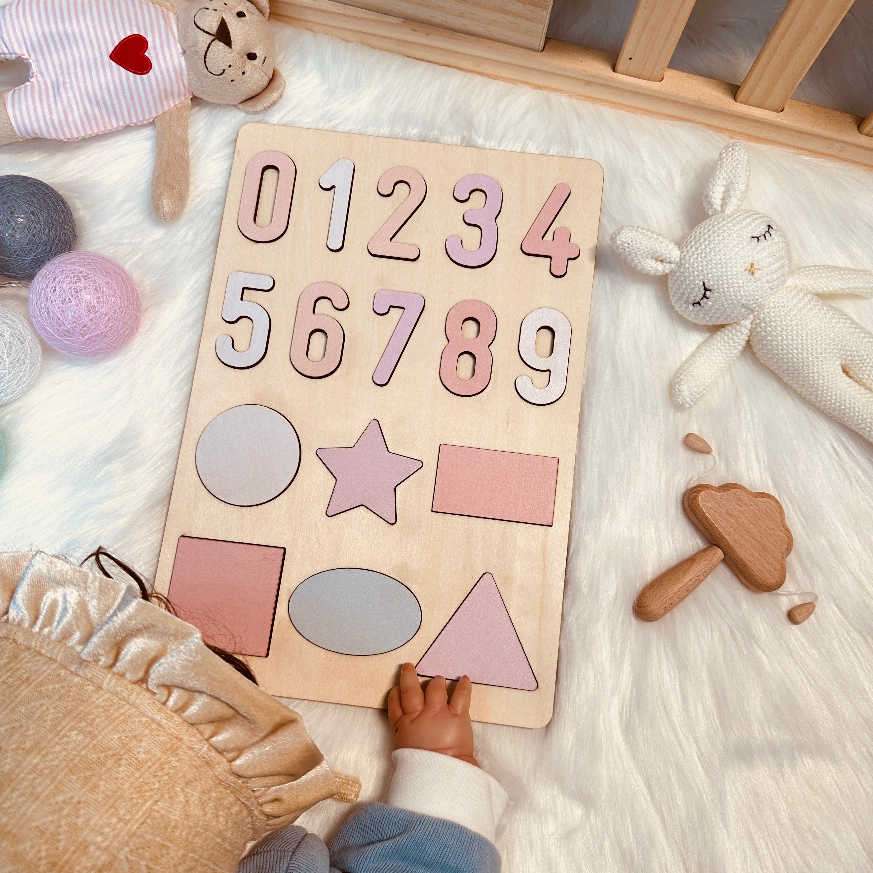Shapes And Numbers Wooden Educational Puzzle – Woodemon